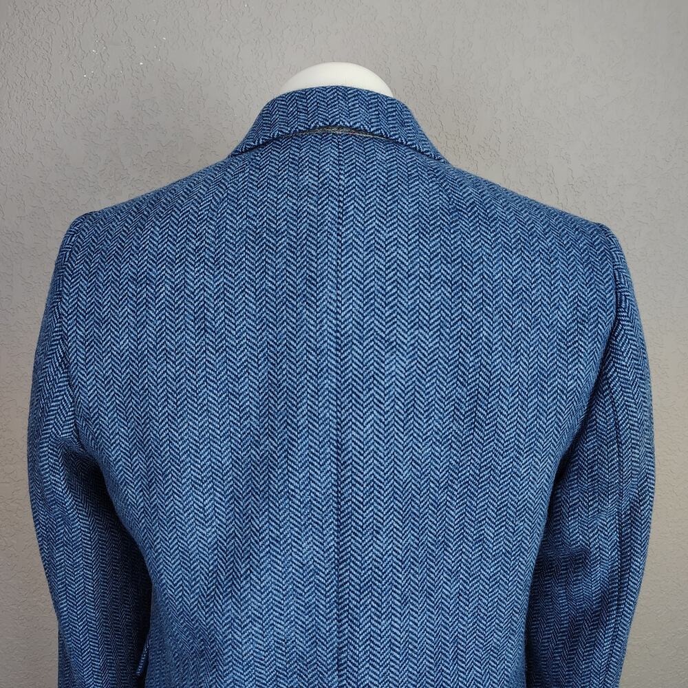 J.Crew Factory Herringbone Wool-blend Schoolboy Blue Blazer Size 10 - Picture 11 of 14